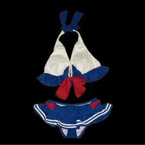 Hot Topic Sailor Moon Scout Style Bikini Pin Up Two Piece Swim Set
